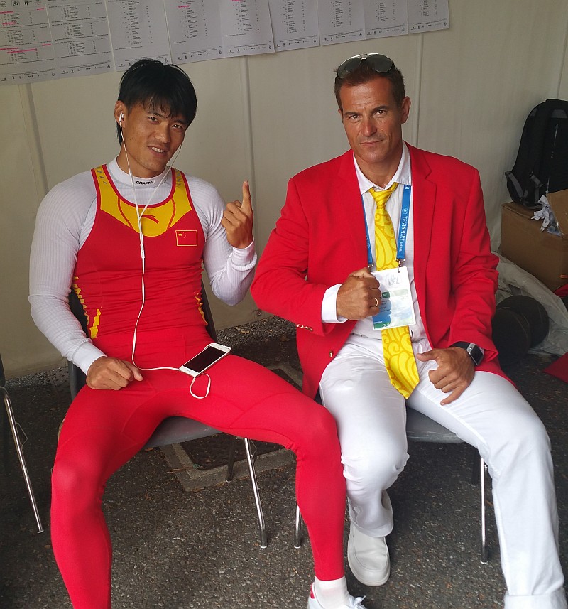 Martin Marinov coaching at the Olympics