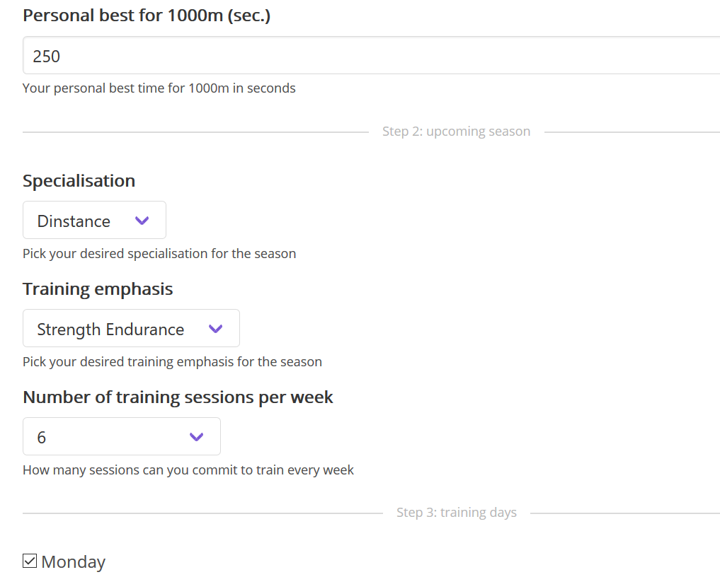 Paddle Smarter profile and plan settings
